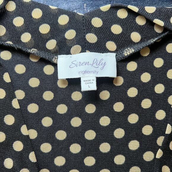 Siren Lily Maternity Polka Dot Tie Front Top Size Large Sheer Sleeveless Blouse - Picture 5 of 5